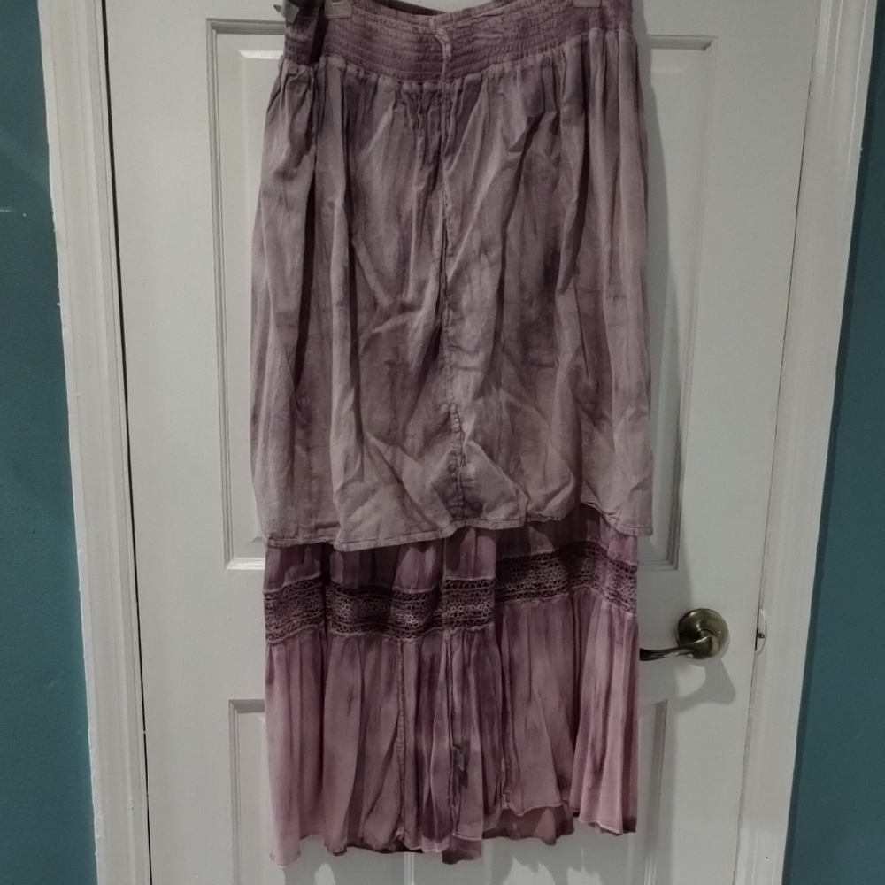 Elegant Purple Tie-Dye Skirt - Picture 6 of 8